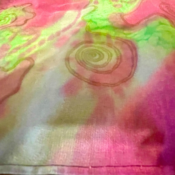 Vintage Handpainted Tie Dye Silk Scarf - Picture 5 of 10